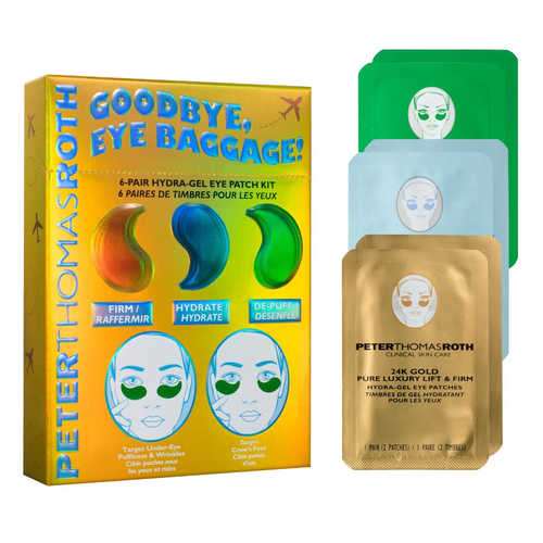 Peter Thomas Roth Goodbye, Eye Baggage (6-Pair Hydra-Gel Eye Patch Kit), 1 set Peter Thomas Roth Goodbye, Eye Baggage (6-Pair Hydra-Gel Eye Patch Kit) on white background