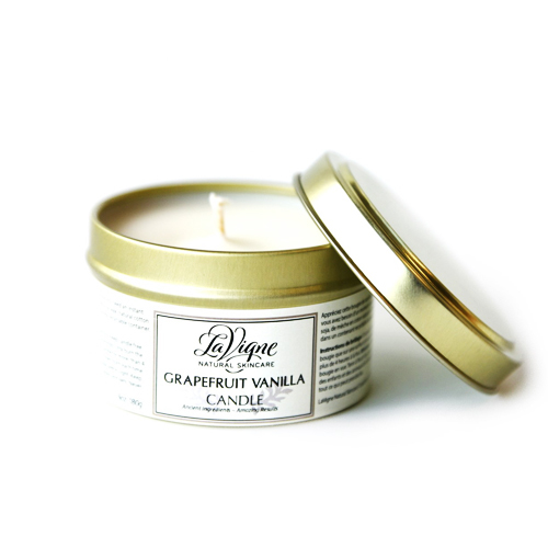 LaVigne Naturals Grapefruit Vanilla Candle, 180g/6 oz LaVigne Naturals Grapefruit Vanilla Candle on white background