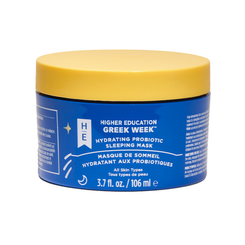 Higher Education Greek Week Hydrating Probiotic Sleeping Mask, 106ml/3.58 fl oz Higher Education Greek Week Hydrating Probiotic Sleeping Mask on white background