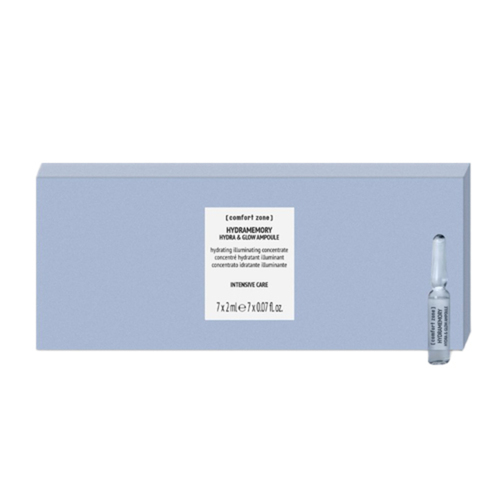 comfort zone Hydramemory Hydra and Glow Ampoules on white background