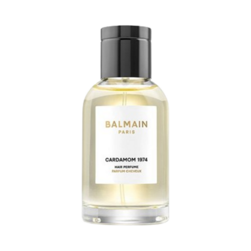 BALMAIN Paris Hair Couture Hair Perfume Cardamom 1974 on white background