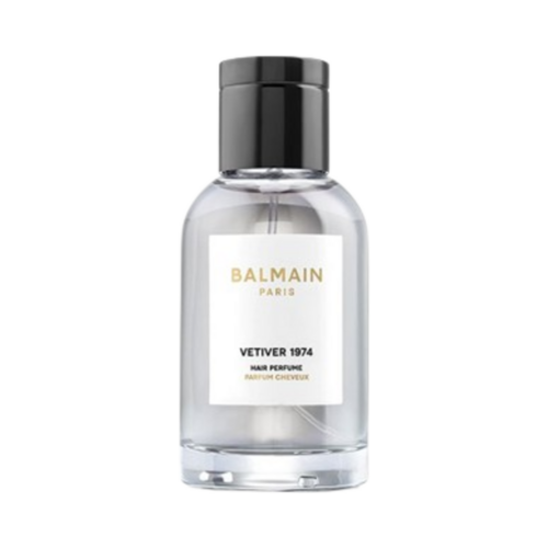 BALMAIN Paris Hair Couture Hair Perfume Vetiver 1974 on white background