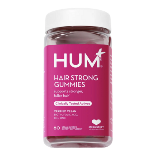 HUM Nutrition Hair Strong Gummies on white background