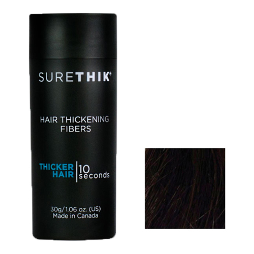Surethik Hair Thickening Fibers Medium Brown, 30g/1.1 oz Surethik Hair Thickening Fibers Dark Brown on white background