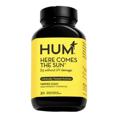 HUM Nutrition Here Comes The Sun, 30 capsules HUM Nutrition Here Comes The Sun on white background
