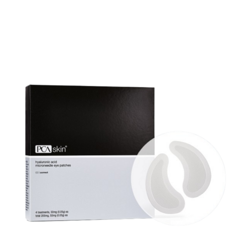 PCA Skin Hyaluronic Acid Microneedle Eye Patches, 1 set PCA Skin Hyaluronic Acid Microneedle Eye Patches on white background