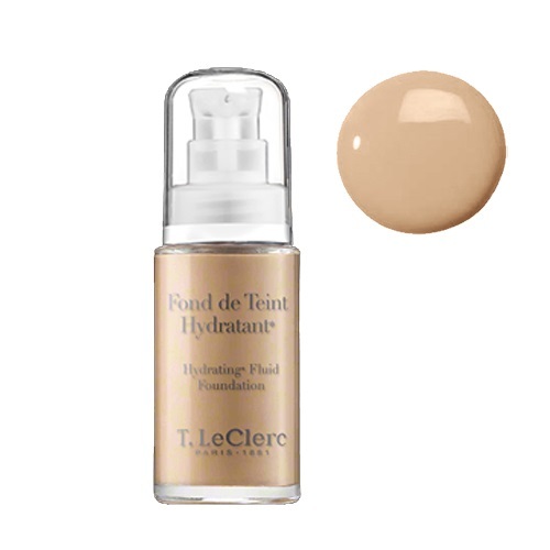 T LeClerc Hydrating Fluid Foundation 06 - Dore, 30ml/1 fl oz T LeClerc Hydrating Fluid Foundation 01 - Ivoire on white background