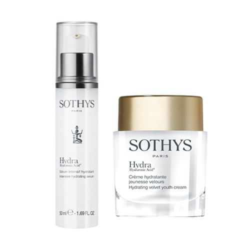 Sothys Hydrating velvet cream + Intensive Hydrating serum Set, 1 set Sothys Hydrating velvet cream + Intensive Hydrating serum Set on white background