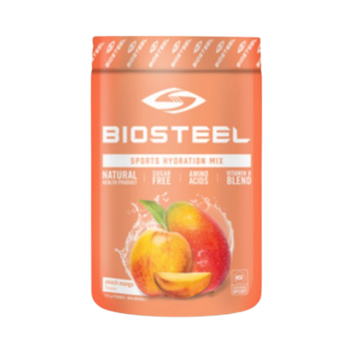 BioSteel Hydration Mix Peach Mango on white background