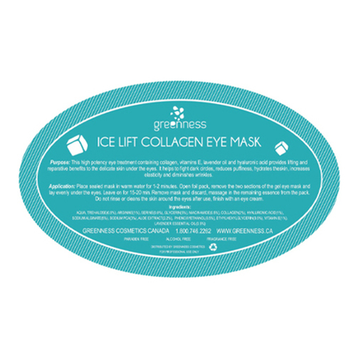 Greeness Cosmetics Ice Lift Hydrating Collagen Eye Mask, 120g/4.2 oz Greenness Cosmetics Ice Lift Hydrating Collagen Eye Mask on white background