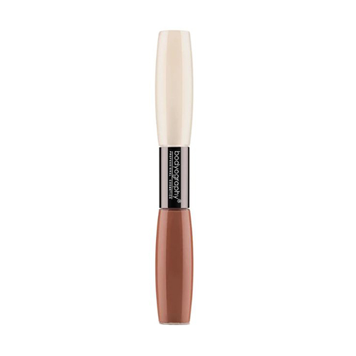 Bodyography Icon Dual Lip Gloss - In the Nude (Tan Nude), 9ml/0.3 fl oz Bodyography Icon Dual Lip Gloss - Bombshell (Raisin) on white background