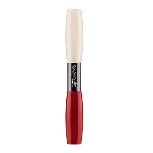 Bodyography Icon Dual Lip Gloss - Scarlett (Bright Red), 9ml/0.3 fl oz Bodyography Icon Dual Lip Gloss - Bombshell (Raisin) on white background