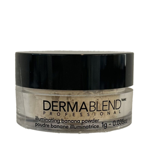 Dermablend Illuminating Banana Powder, 1g/0.04 oz Naturally Yours Dermablend Illuminating Banana Powder on white background