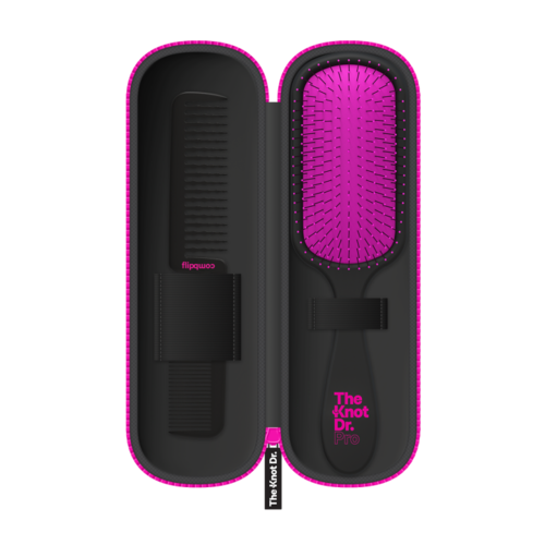 The Knot Dr The Pro Kit Hybrid Detangler - Fuschsia Pink | 2 Pcs on white background