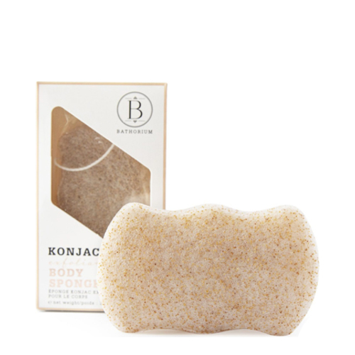 Bathorium Konjac Walnut Shell Exfoliating Sponge on white background