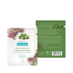 Kurhaus Valerian Hops Bath Salts on white background