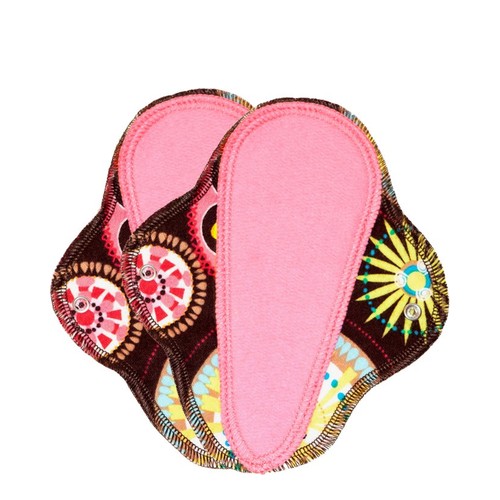 Lunapads Organic Thong Pantyliners - Cocoa Kaleidoscope, 2 pieces Lunapads Organic Thong Pantyliners - Cocoa Kaleidoscope on white background