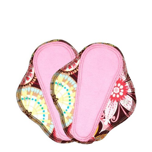 Lunapads Organic Thong Pantyliners - Cocoa Kaleidoscope, 2 pieces Lunapads Organic Thong Pantyliners - Cocoa Kaleidoscope on white background