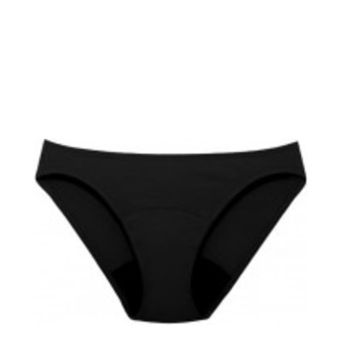 Lunapads Organic Bikini Lunapanties | Black - M Size, 1 piece Lunapads Organic Bikini Lunapanties | Black - 2XL Size on white background