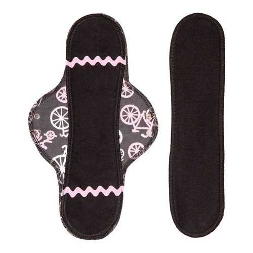 Lunapads Long Pad and Insert - Foxtrot, 2 pieces Lunapads Long Pad and Insert - Black on white background