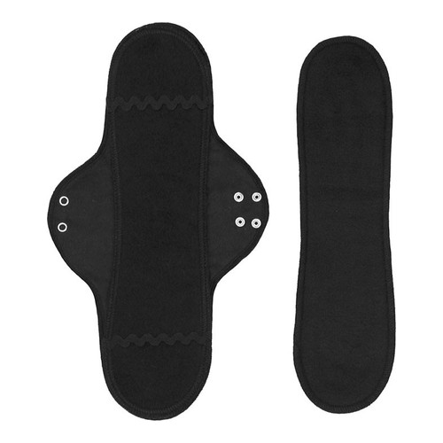 Lunapads Long Pad and Insert - Black on white background