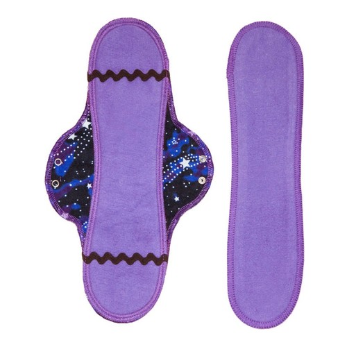 Lunapads Organic Long Pad and Insert - Electric Aspen, 2 pieces Lunapads Organic Long Pad and Insert - Cocoa Kaleidoscope on white background