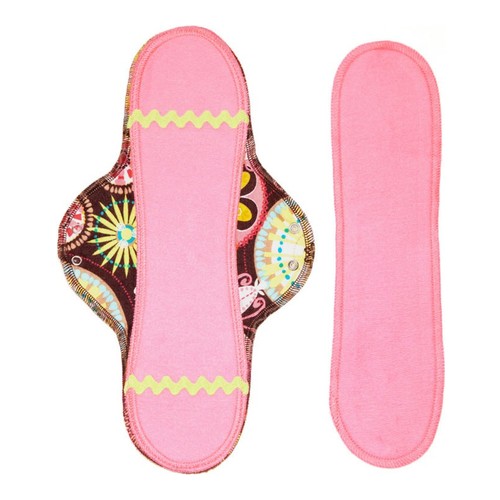 Lunapads Organic Long Pad and Insert - Electric Aspen, 2 pieces Lunapads Organic Long Pad and Insert - Cocoa Kaleidoscope on white background