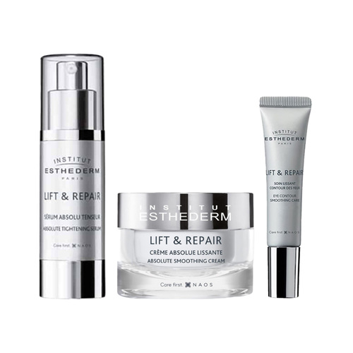Institut Esthederm Lift and Repair Trio, 1 set Institut Esthederm Lift and Repair Trio on white background