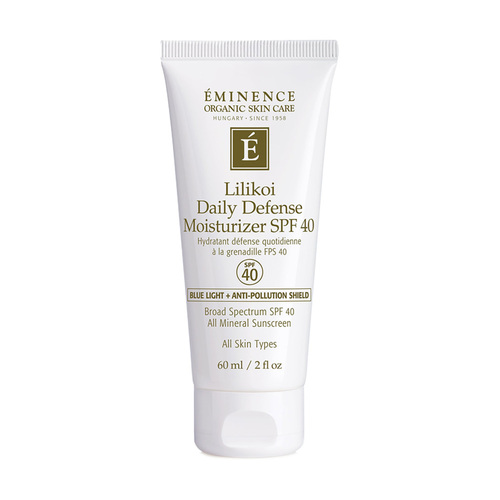 Eminence Organics Lilikoi Daily Defense Moisturizer SPF 40, 60ml/2 fl oz Eminence Organics Lilikoi Daily Defense Moisturizer SPF 40 on white background