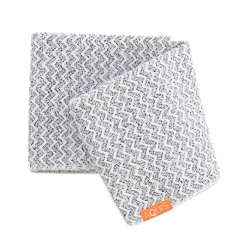 AQUIS Rapid Dry Lisse Hair Towel  - Chevron on white background