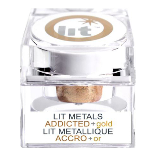 Lit Cosmetics Lit Metals - Luminous + Silver, 4g/0.1 oz Lit Cosmetics Lit Metals - Addicted Gold on white background