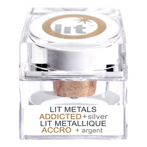 Lit Cosmetics Lit Metals - Luminous + Silver, 4g/0.1 oz Lit Cosmetics Lit Metals - Addicted Gold on white background