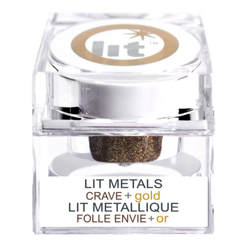 Lit Cosmetics Lit Metals - Luminous + Silver, 4g/0.1 oz Lit Cosmetics Lit Metals - Addicted Gold on white background