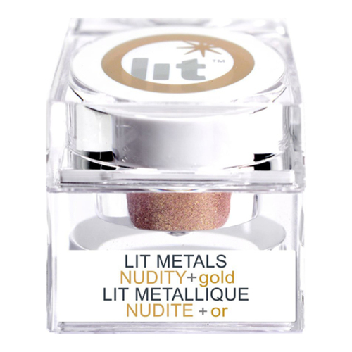 Lit Cosmetics Lit Metals - Luminous + Silver, 4g/0.1 oz Lit Cosmetics Lit Metals - Addicted Gold on white background