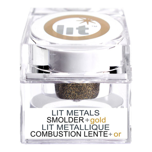 Lit Cosmetics Lit Metals - Luminous + Silver, 4g/0.1 oz Lit Cosmetics Lit Metals - Addicted Gold on white background