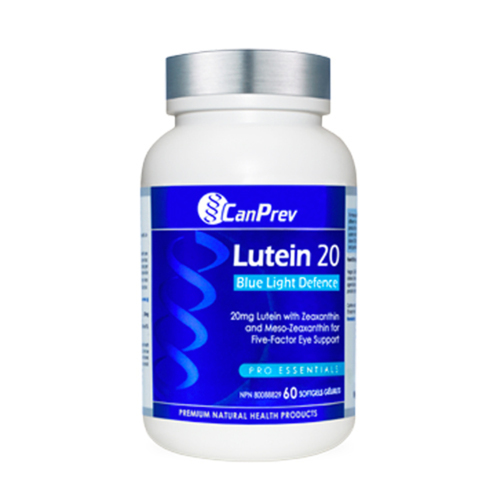 CanPrev Lutein 20, 60 capsules CanPrev Lutein 20 on white background
