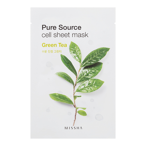 MISSHA Pure Source Cell Sheet Mask - Tea Tree, 1 sheet MISSHA Pure Source Cell Sheet Mask - Acai Berry on white background