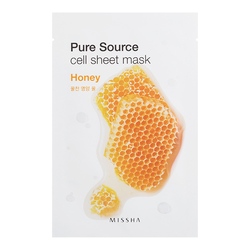 MISSHA Pure Source Cell Sheet Mask - Tea Tree, 1 sheet MISSHA Pure Source Cell Sheet Mask - Acai Berry on white background