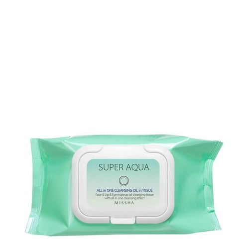 MISSHA Super Aqua All-in-one Cleansing Oil in Tissue, 40 sheets