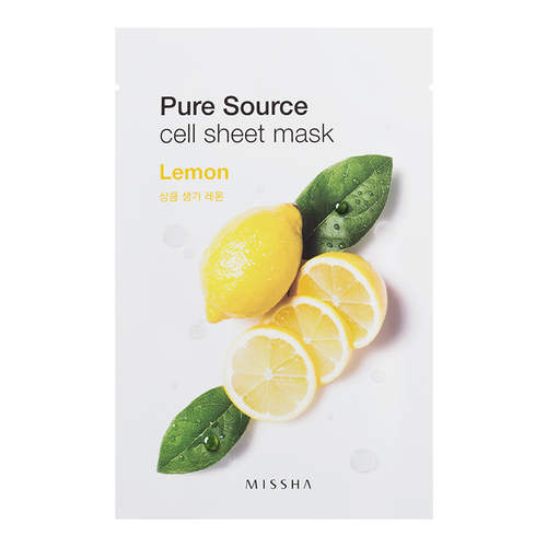 MISSHA Pure Source Cell Sheet Mask - Tea Tree, 1 sheet MISSHA Pure Source Cell Sheet Mask - Acai Berry on white background