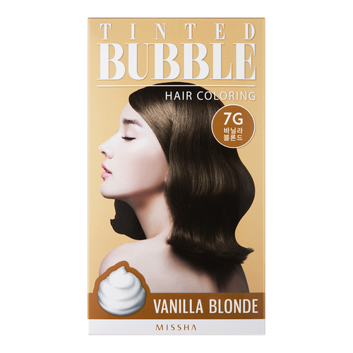 MISSHA Tinted Bubble Hair Coloring - Vanilla Blonde, 1 set MISSHA Tinted Bubble Hair Coloring - Cherry Red on white background