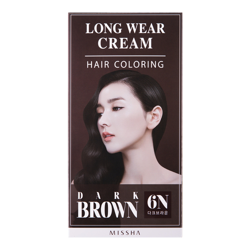 MISSHA Long-Wear Cream Hair Coloring - Orange Brown, 1 set MISSHA Long-Wear Cream Hair Coloring - Black on white background