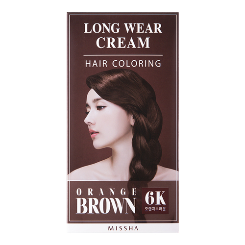 MISSHA Long-Wear Cream Hair Coloring - Orange Brown, 1 set MISSHA Long-Wear Cream Hair Coloring - Black on white background