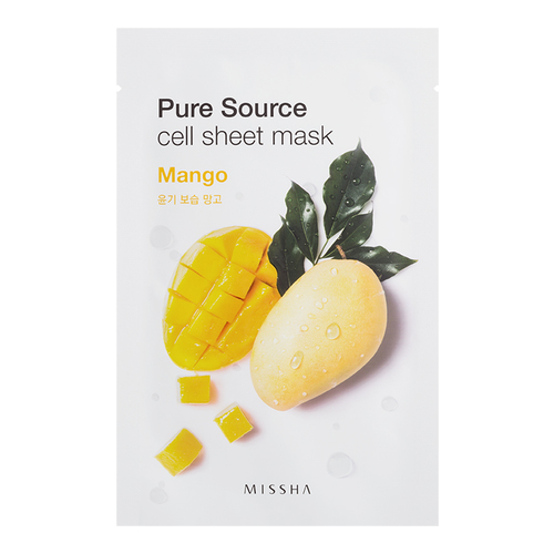 MISSHA Pure Source Cell Sheet Mask - Tea Tree, 1 sheet MISSHA Pure Source Cell Sheet Mask - Acai Berry on white background