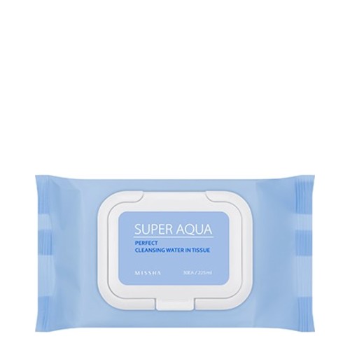 MISSHA Super Aqua Perfect Cleansing Oil In Tissue - Large Volume, 80 sheets MISSHA Super Aqua Perfect Cleansing Oil In Tissue on white background