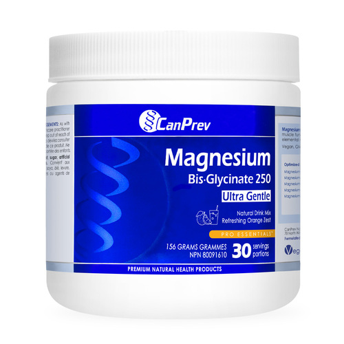 CanPrev Magnesium BisGlycinate Drink Mix - Refreshing Orange Zest, 156g/5.5 oz