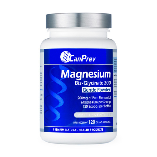 CanPrev Magnesium Bis-Glycinate 200 Gentle Powder, 120g/4.2 oz