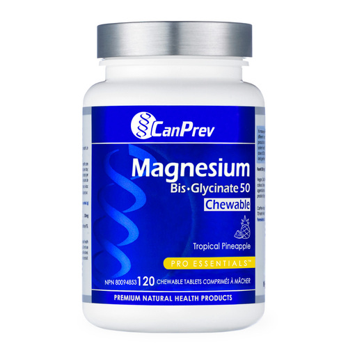 CanPrev Magnesium Bis-Glycinate 50 Chewable, 120 capsules