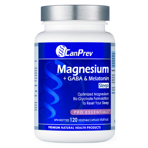 CanPrev Magnesium + GABA and Melatonin for Sleep, 120 capsules CanPrev Magnesium + GABA and Melatonin for Sleep on white background