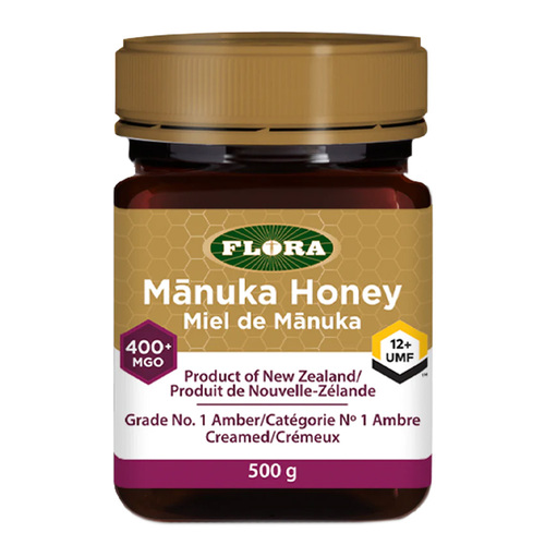 Flora Manuka Honey MGO 400+ 12+ UMF on white background